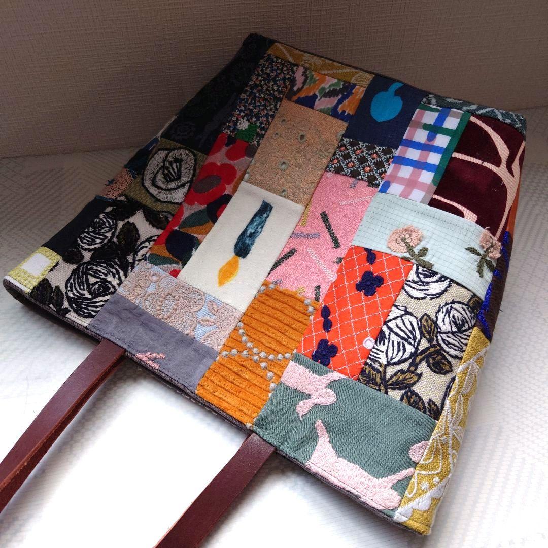 ミナペルホネン 両面パッチワーク マチありトートバッグ - メルカリ