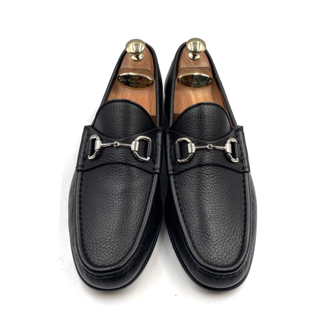 《未使用品》GUCCI グッチ ホースビット ビットローファー 黒系 7 1/2