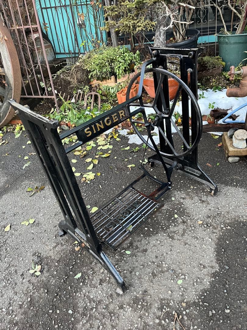 シンガーミシン脚、シンガー工業用ミシン脚、幅広ミシン脚、ガーデン