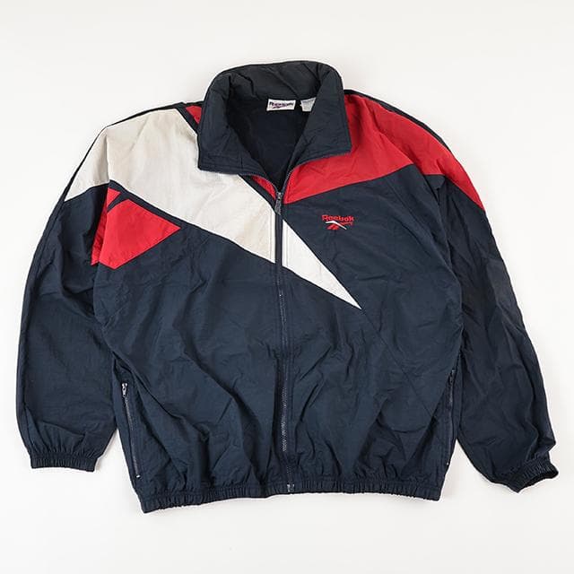 希少 90s リーボック ナイロンジャケット 紺 赤 Lサイズ - メルカリ