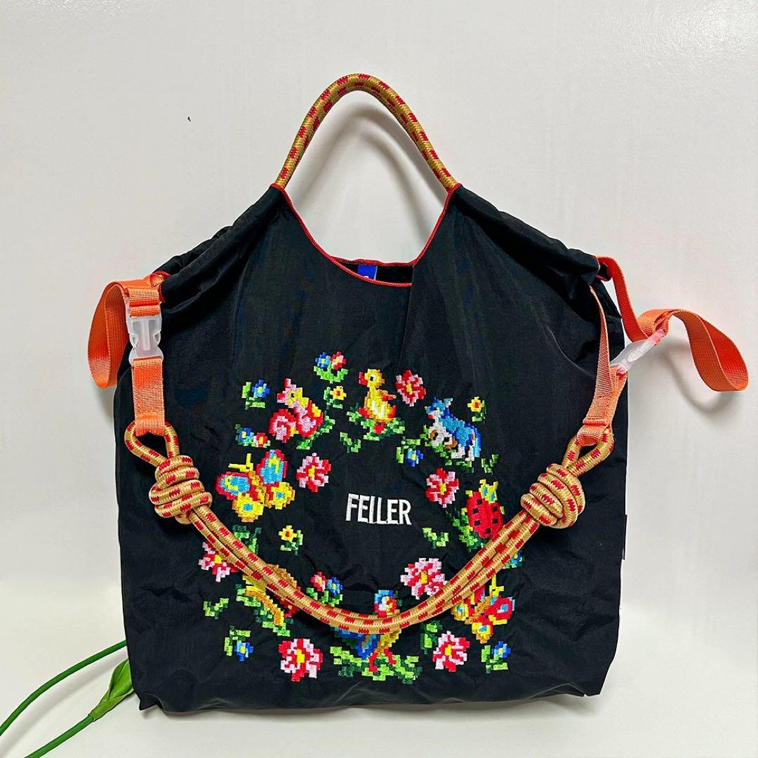 FEILER 花柄刺繍 エコバッグ - メルカリ