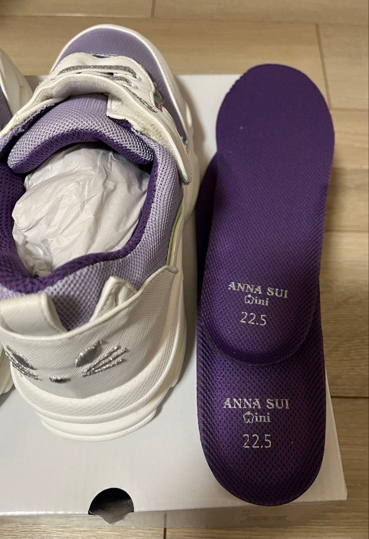 ANNA SUI mini アナスイミニ☆スニーカー 23 22.5☆ネコ☆白 - メルカリ