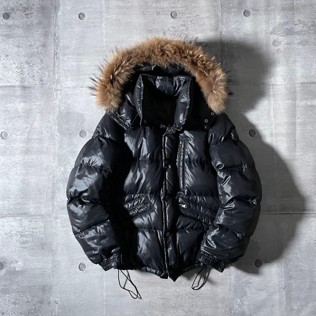 短丈 ファーダウンジャケット 光沢 ドローコード アーカイブ y2k opium