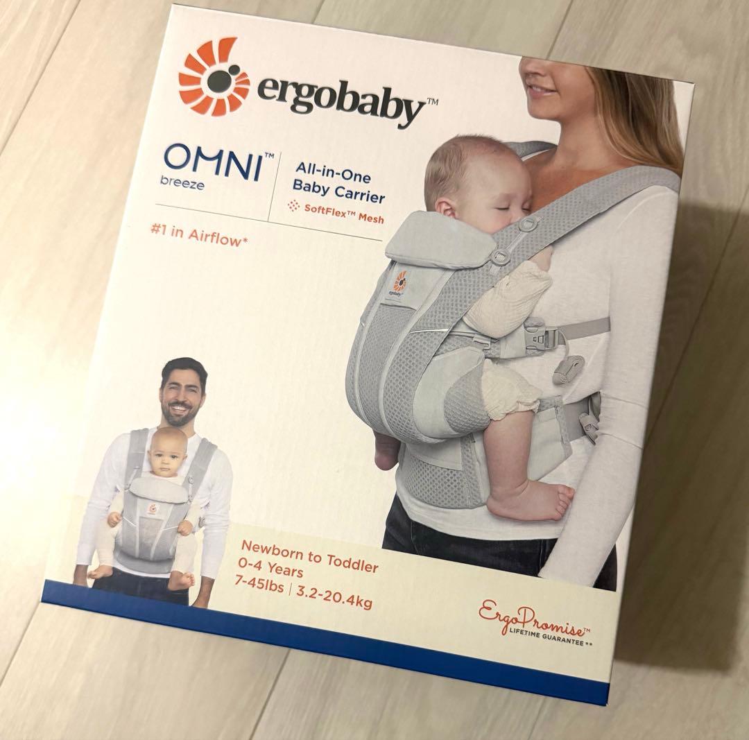 【美品】エルゴベビー オムニ ブリーズ Breeze パールグレー 付属品あり ergobaby（エルゴベビー） オムニブリーズ パールグレー ERGO baby