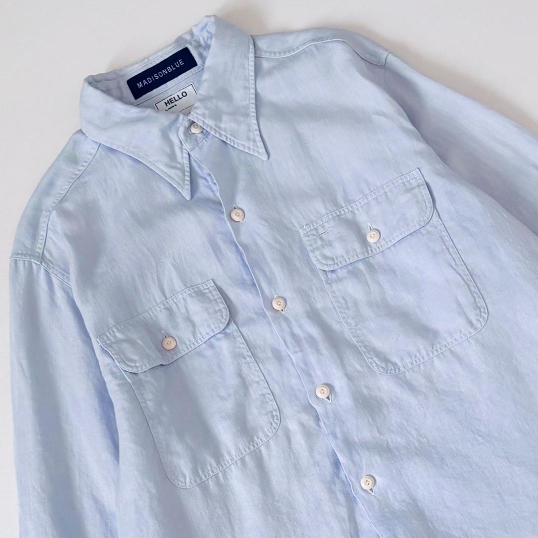MADISONBLUE ハンプトン リネンシャツ B刺繍 サックスブルー 01 - メルカリ