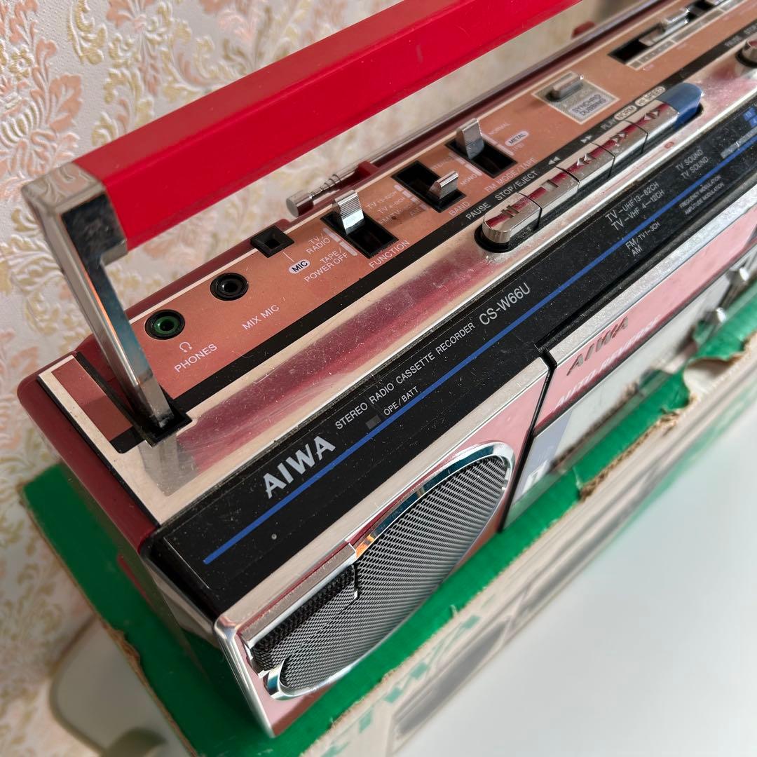 元箱つき】ラジカセ AIWA アイワ 赤 - メルカリ