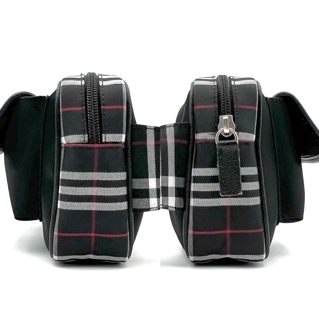《美品》BURBERRY ノバチェック キャンバス ウエストポーチ ボディバッグ