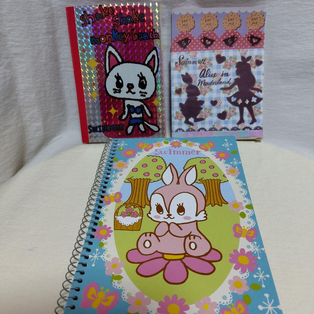 SWIMMER メモ帳 3点セット スイマー アリス ネコ 平成レトロ - メルカリ