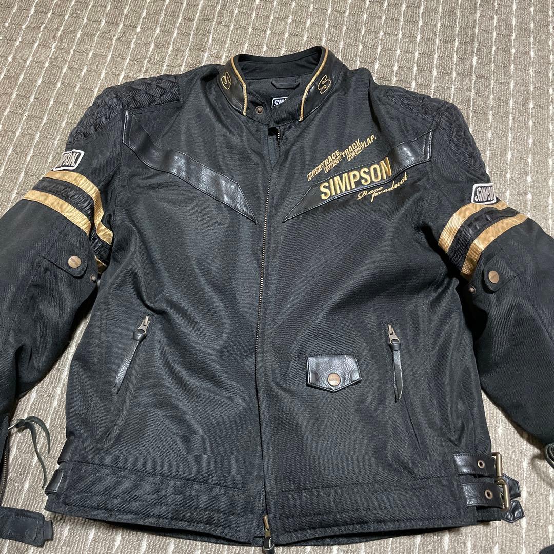 SIMPSON Lサイズ バイクジャケット 黒/金 SIMPSON（シンプソン） セール品カラーサイズが合えばお買い得