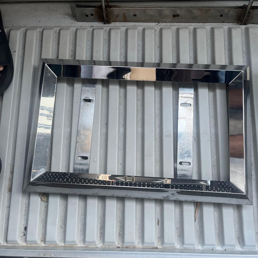 ナンバー枠角おこし 角おこしナンバー枠(余白隠しタイプ) 大型用 38角 ステンレス