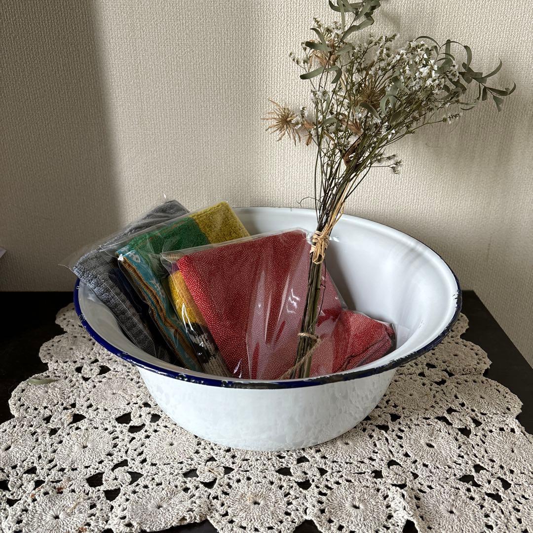 昭和レトロ ホーロー 洗面器 たらい アンティーク ガーデニング雑貨