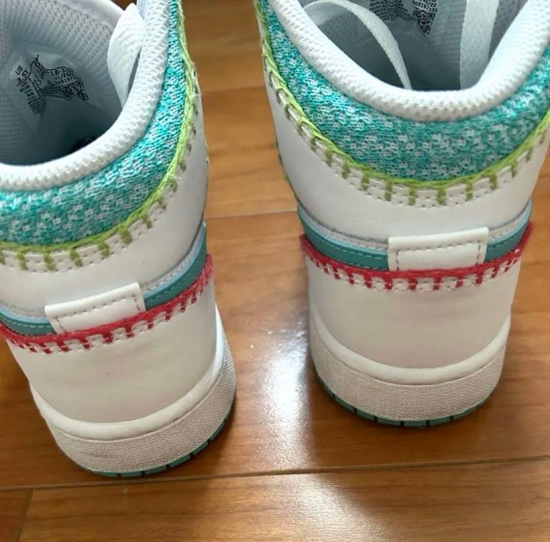 NIKE Air Jordan 1 Mid ホワイト/ターコイズ / オレンジ - メルカリ