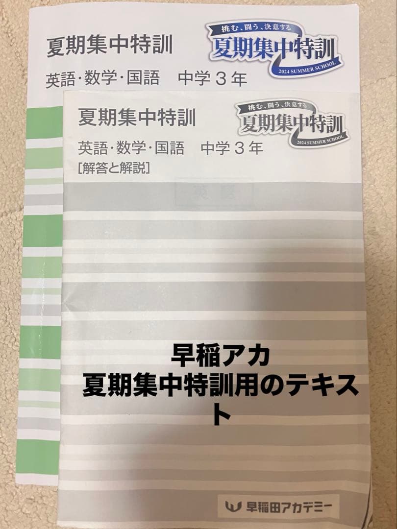 早稲アカ 夏期集中特訓テキスト 高校受験用 - メルカリ