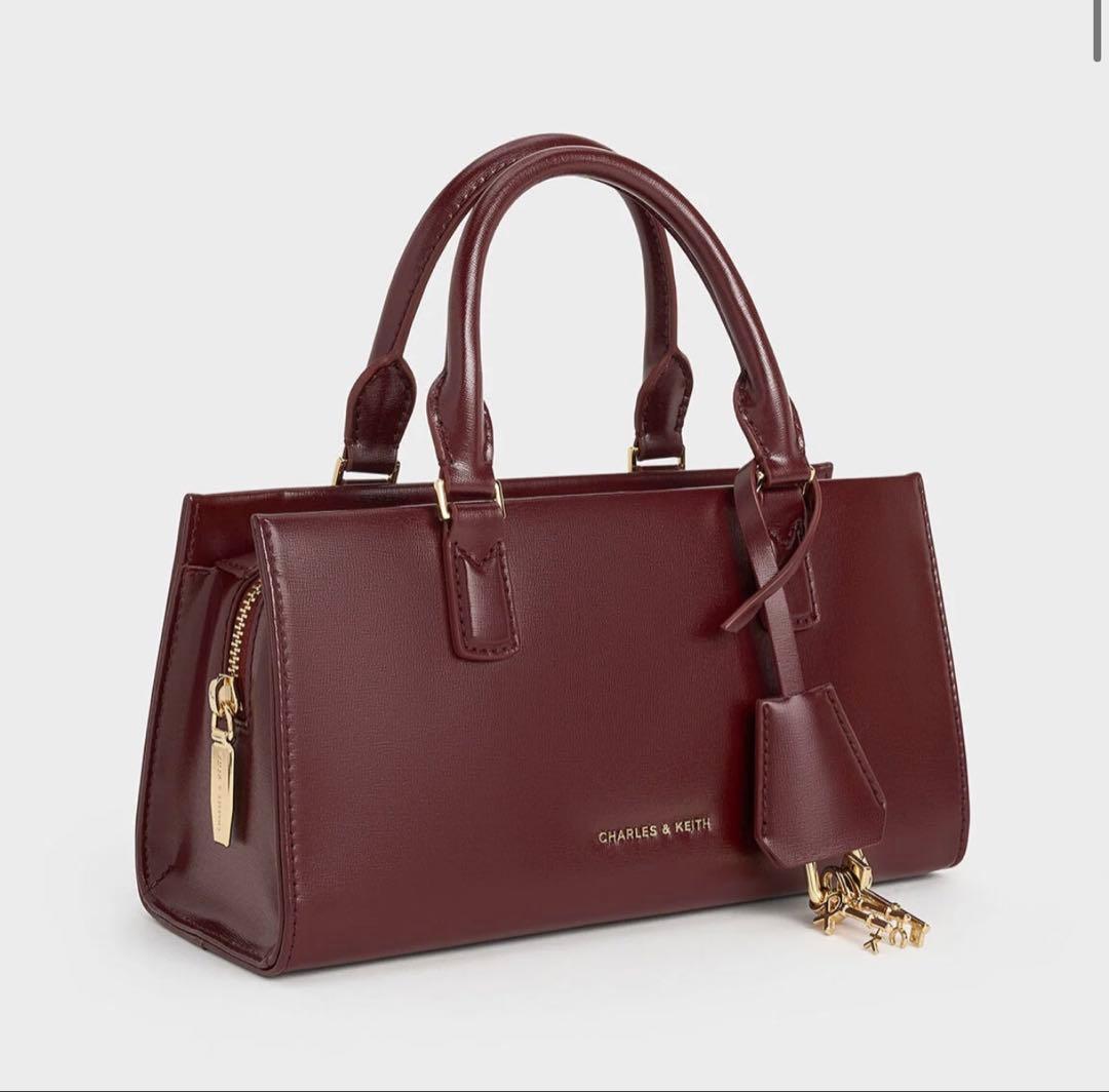 CHARLES & KEITH ミニケリー トートバッグ マルベリープラム CHARLES & KEITH Kerry ミニケリー トートバッグ（MulberryPlum