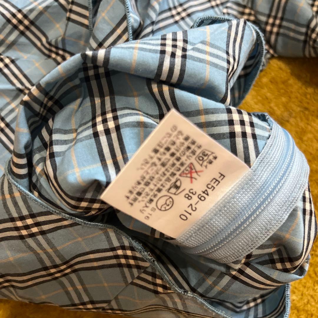 BURBERRY BLUE LABEL 38 水色 バーバリーチェック シャツ - メルカリ