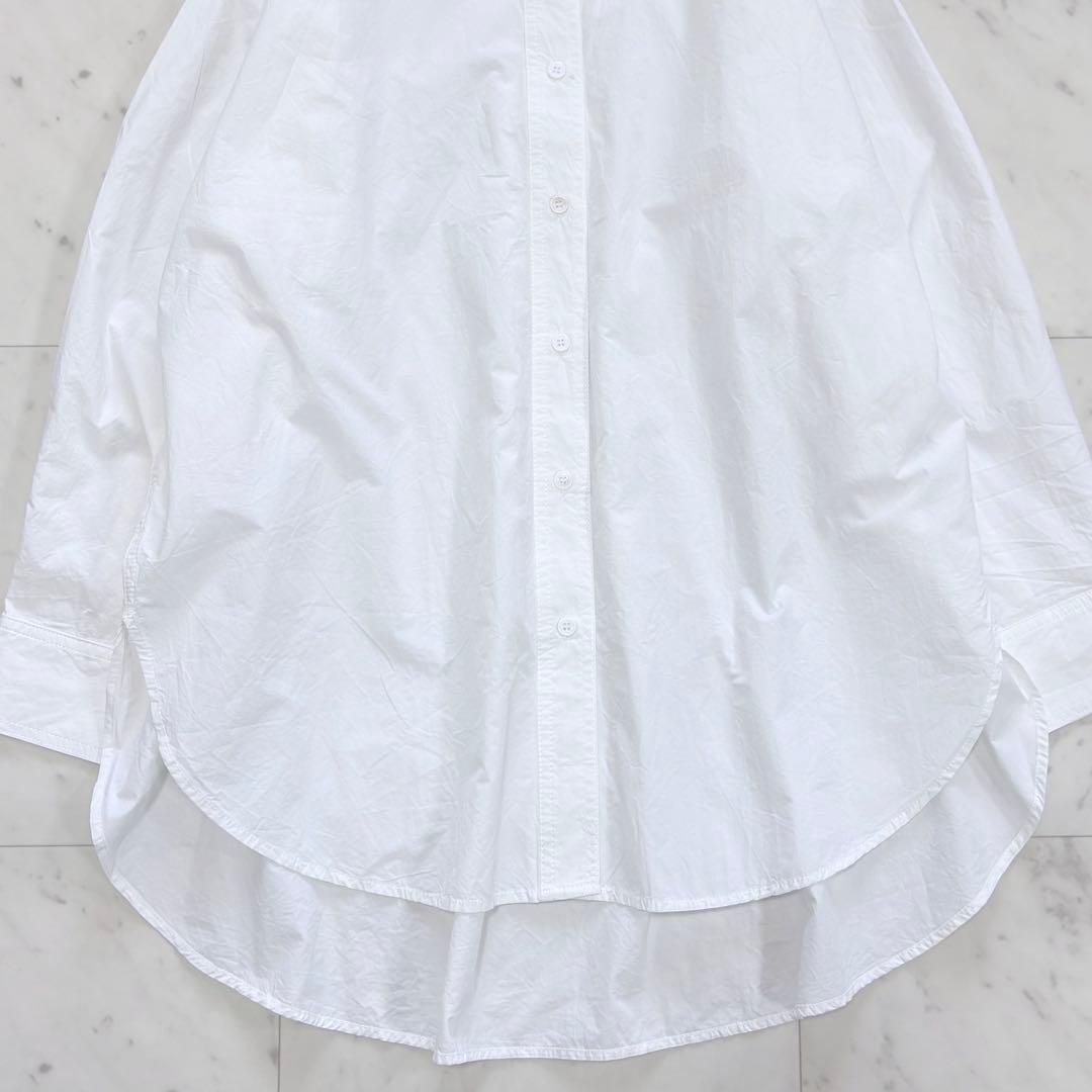 極美品✨ビアズリー シャツチュニック ロングシャツ 白シャツ オーバー