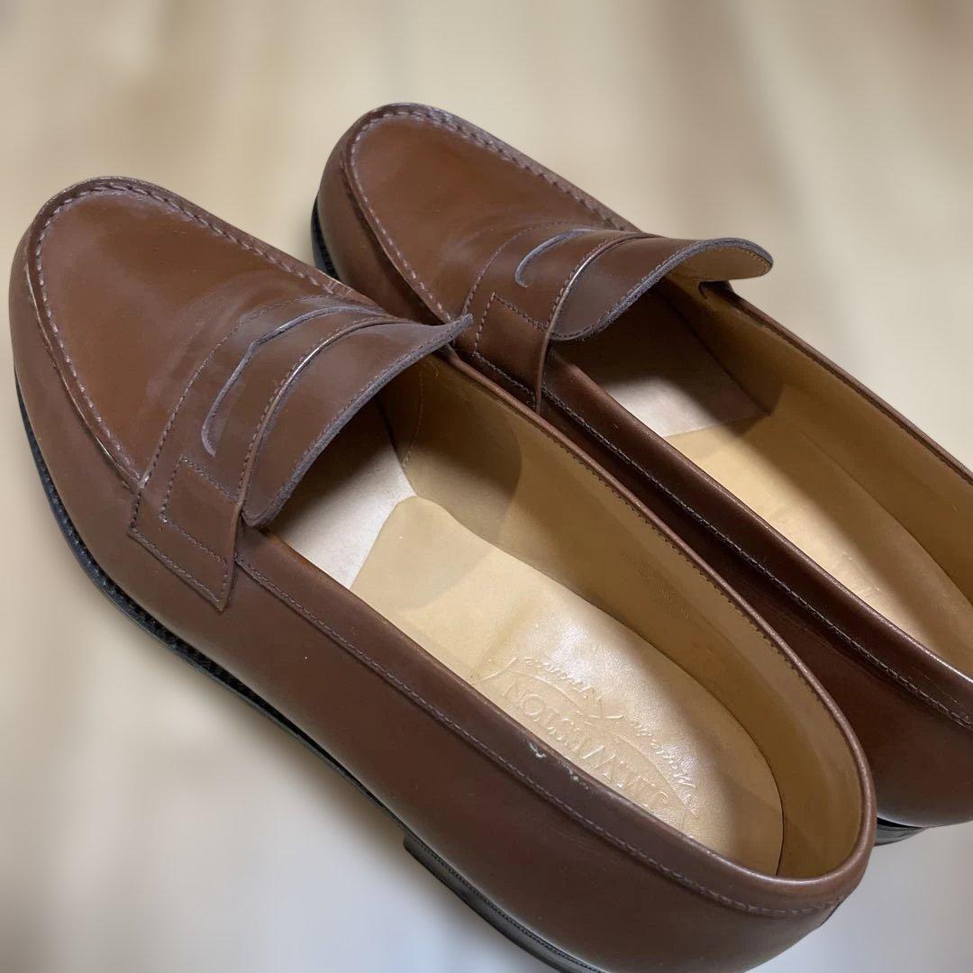 【美品】 J.M.WESTON 25.5 ブラウンレザー ローファー