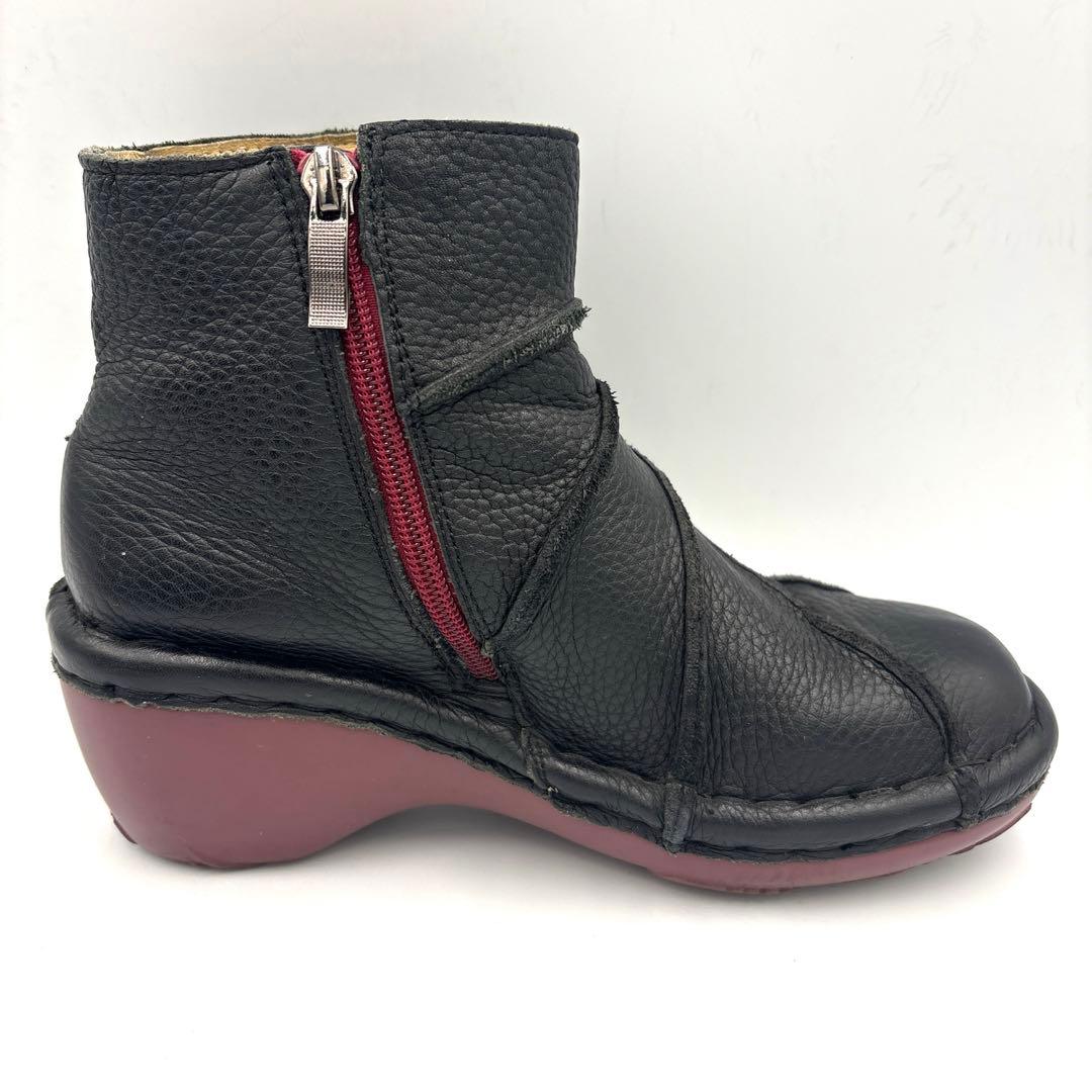 エスタシオン うずまき ショートブーツ【M】23cm ブラック サイド