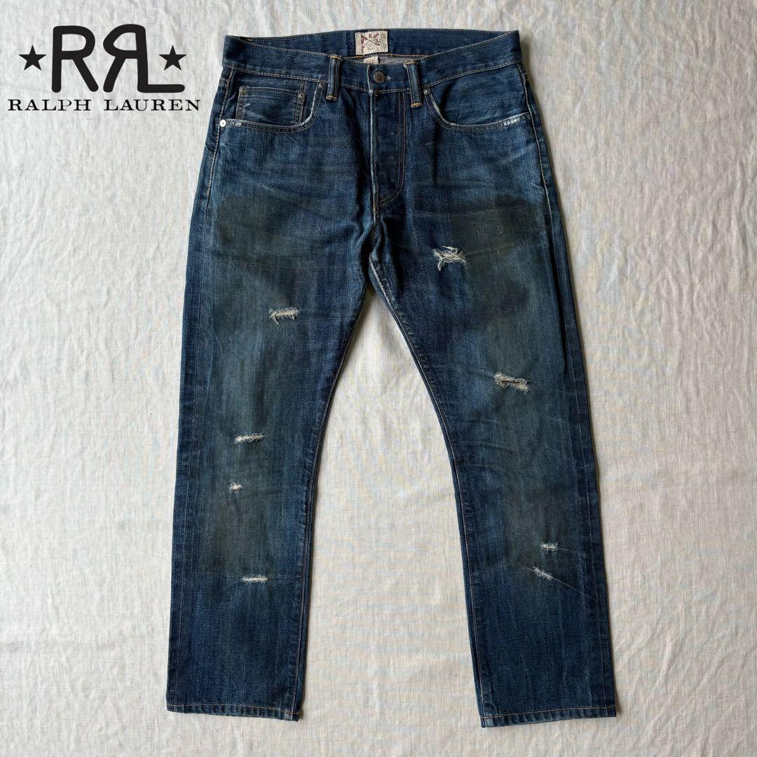 【名作】RRL CRUSH JEANS ダメージ インディゴ デニムパンツ 32 名作】RRL CRUSH JEANS ダメージ インディゴ デニムパンツ 32 - メルカリ