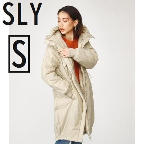 SLY フード付き ロング ダウン コート オーバーサイズ ベージュ