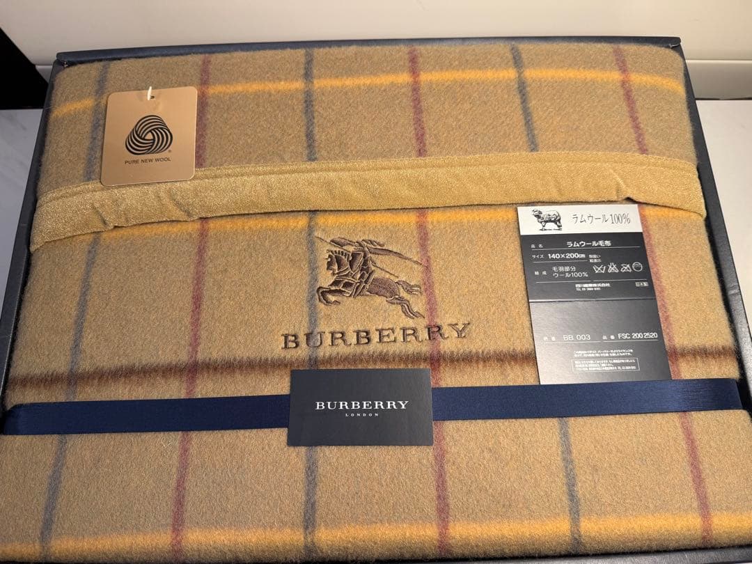 【BURBERRY × 西川産業】ラムウール100％ブランケット（日本製） Burberrys blanket Burberry バーバリー ブランケット 15 西川産業
