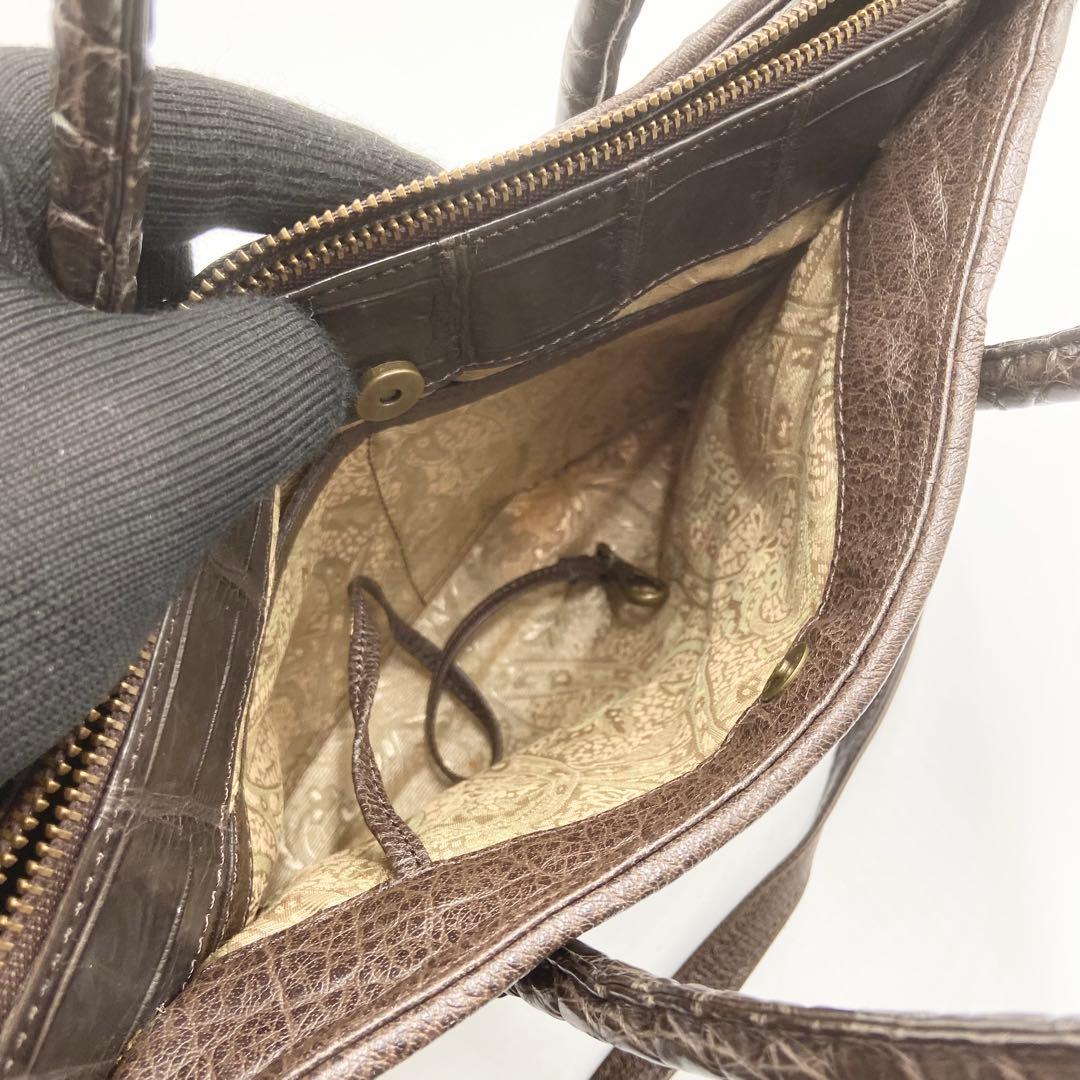 極美品 IBIZA イビサ クロコダイル マット 2way レザー ブラウン