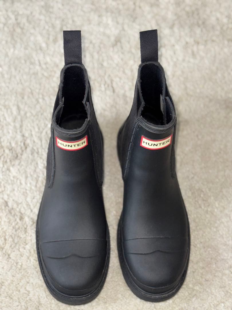 【美品正規品】HUNTER 黒　チェルシーブーツ UK7 26cm US8 HUNTER - HUNTER チェルシーブーツ オリジナル メンズ 26cm UK7 美品の