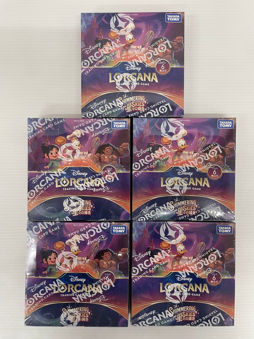 kncard84-1733 ディズニー　星々の輝き　シュリンク付き　5BOX ディズニー・ロルカナ・TCG 日本語版 ブースターパック 星々の輝き