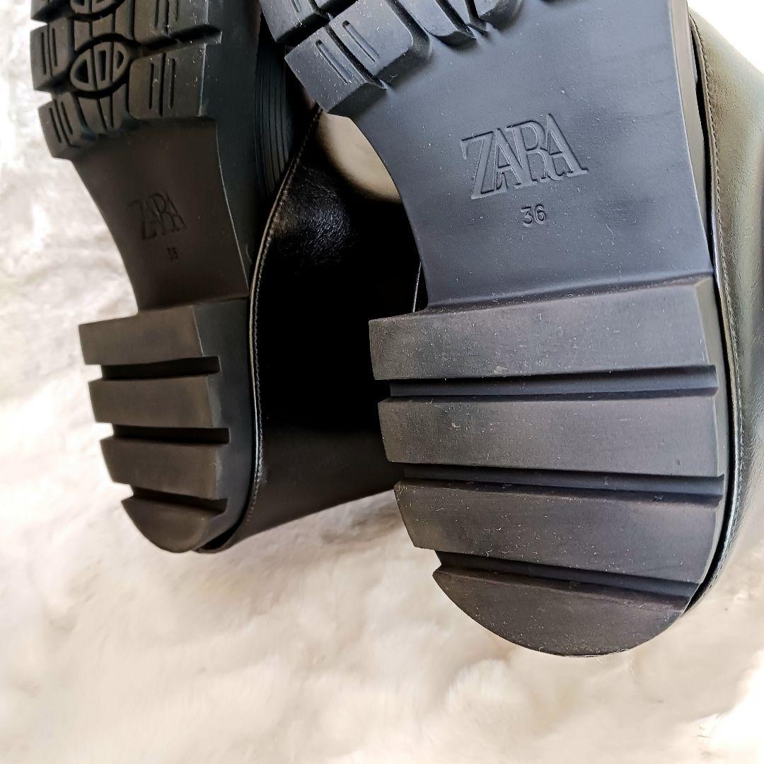 未使用 ザラ ニーハイゲートルロングブーツ 2024年モデル 23.5㎝ 黒