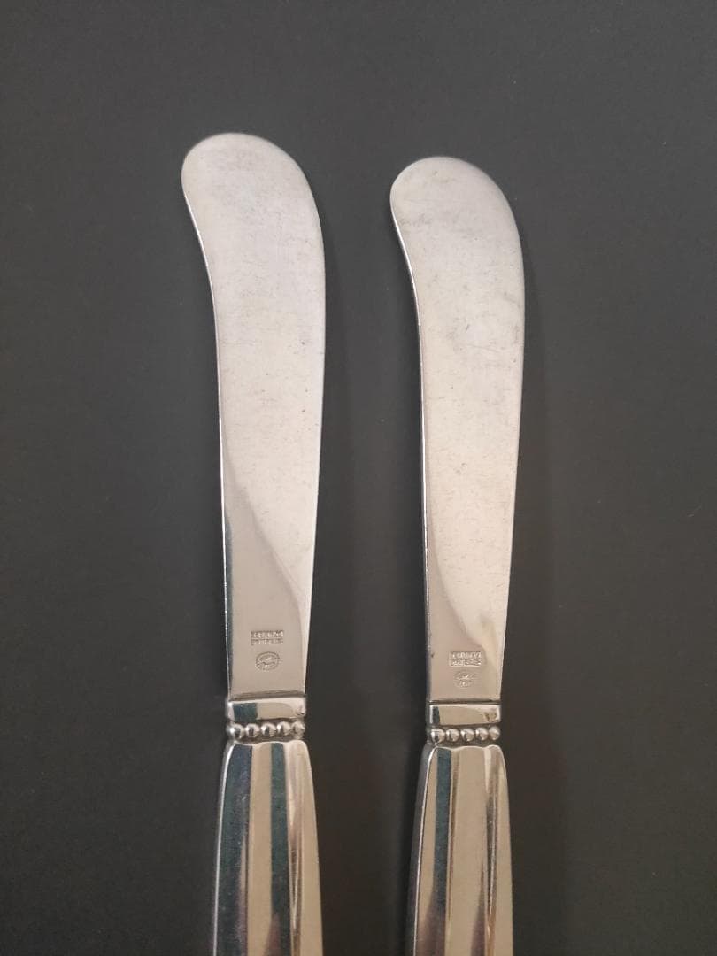 ジョージジェンセン エコーン バター ナイフ 2本 純銀製 アンティーク