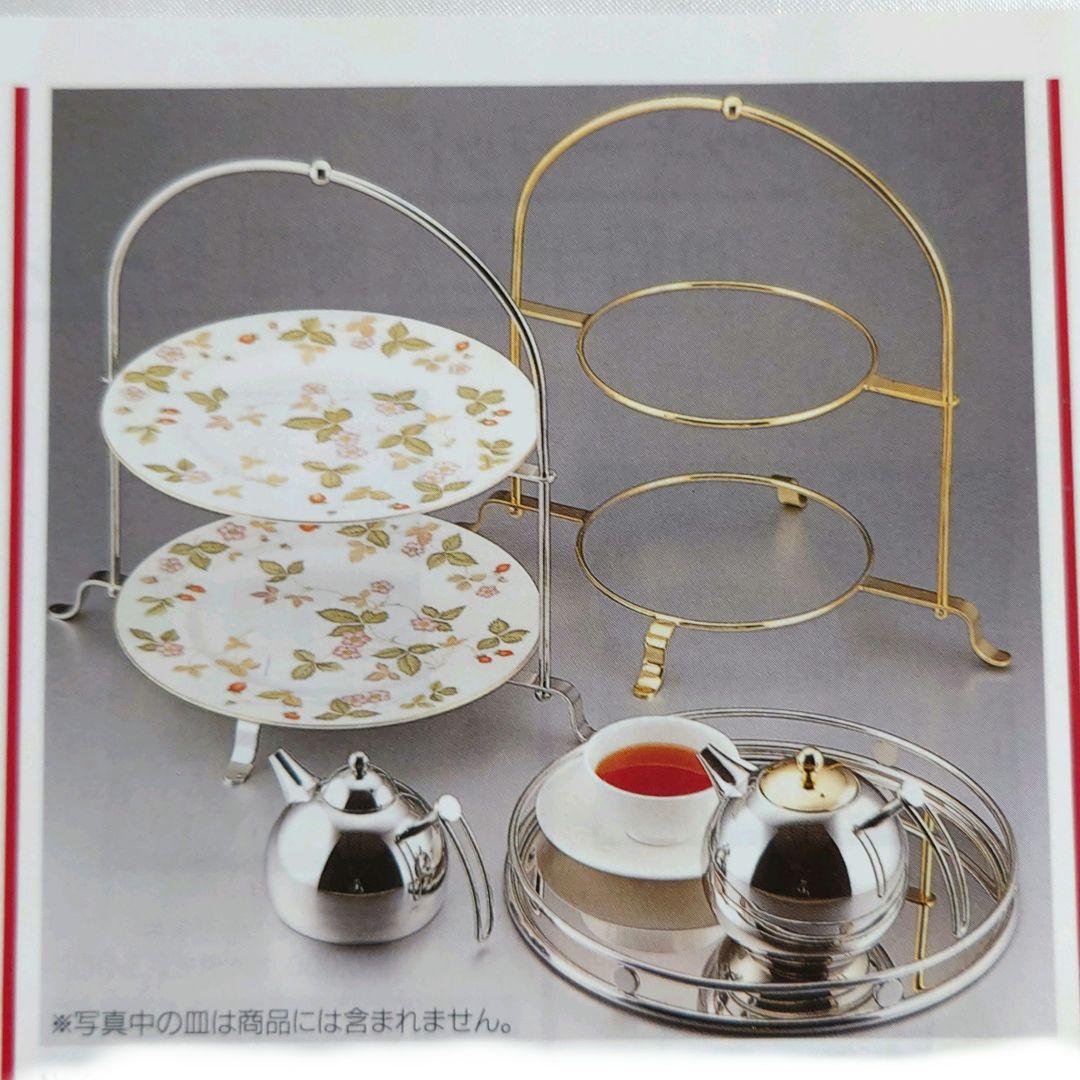 ラッキーウッド ケーキスタンド プレートスタンド 2段 シルバー - メルカリ