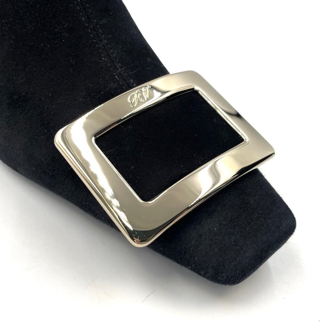 《未使用品》ロジェヴィヴィエ サイドジップブーツ スエード 黒系 36 1/2