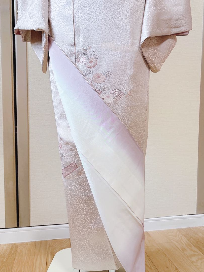 美品 正絹 訪問着 フルセット 一つ紋 裄65 蘇州 卒業式 入学式 結婚式