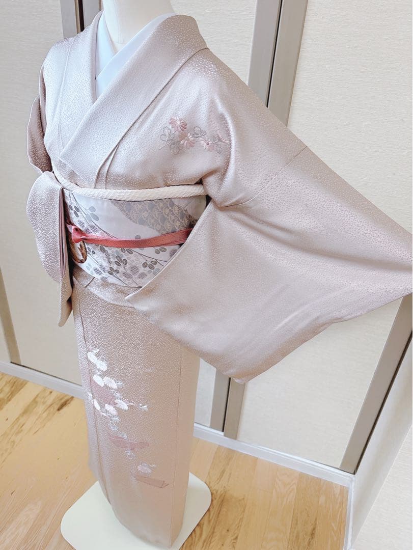 美品 正絹 訪問着 フルセット 一つ紋 裄65 蘇州 卒業式 入学式 結婚式