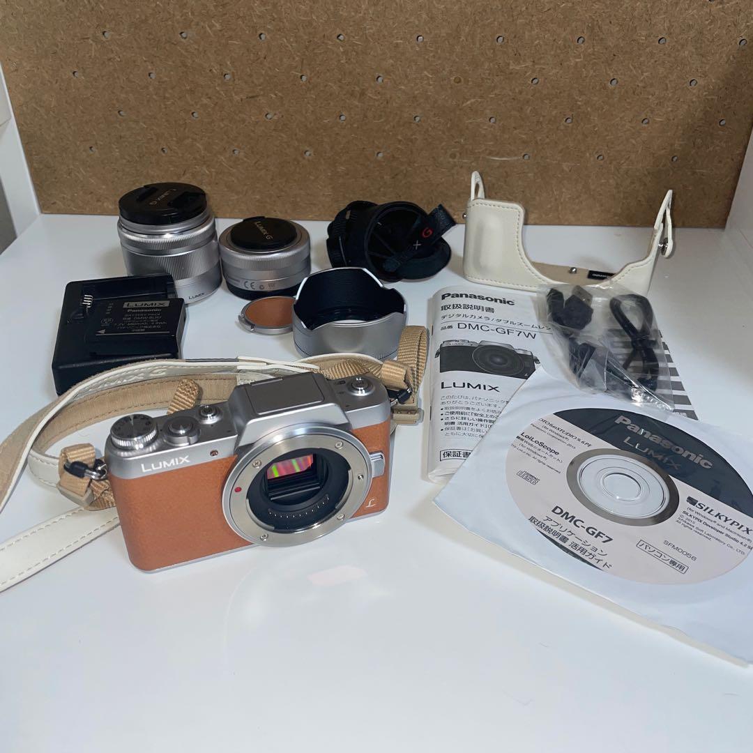 早い者勝ち！LUMIX DMC-GF7W ミラーレス一眼　美品　別売り付属品付 アウトレット品】 DMC-GF7W-T ミラーレス一眼カメラ LUMIX GF7