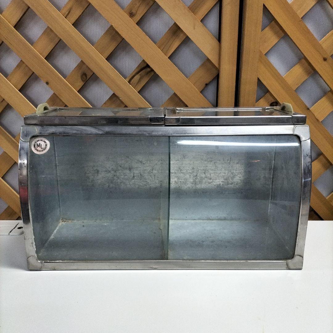 レトロ 駄菓子屋さんの駄菓子入れステンレススチール ガラスケース 駄菓子屋のガラス陳列ケース・店頭用お菓子入れ（古い完全出し子・昭和