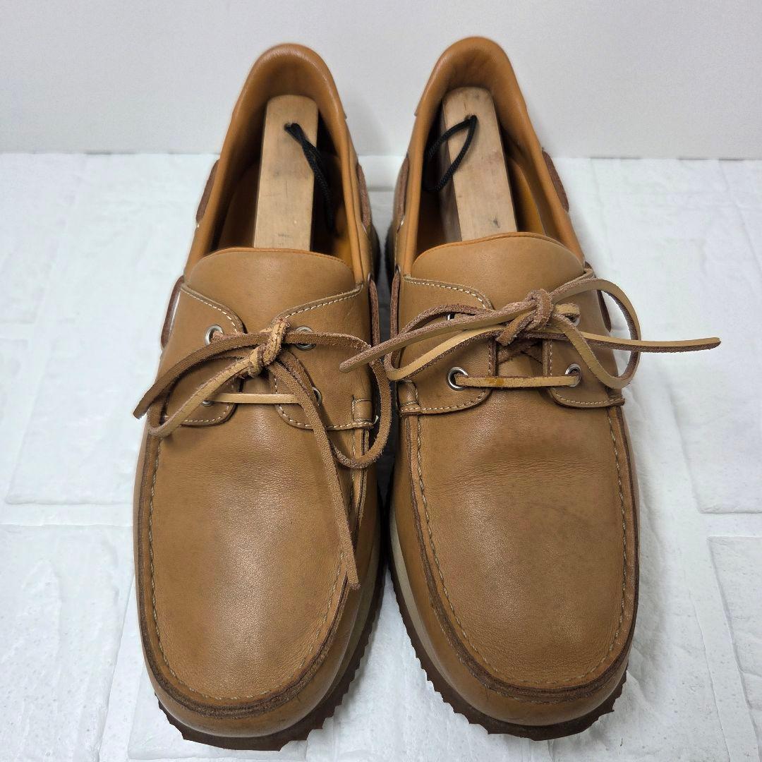 HERMES デッキシューズ 41.5(26.5cm) ブラウン