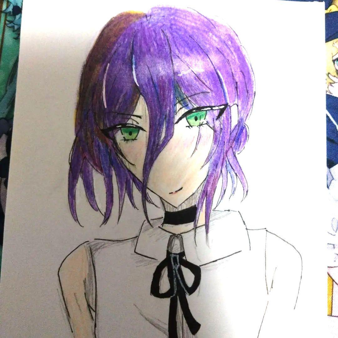 チェンソーマン レゼ 手描きイラスト - メルカリ