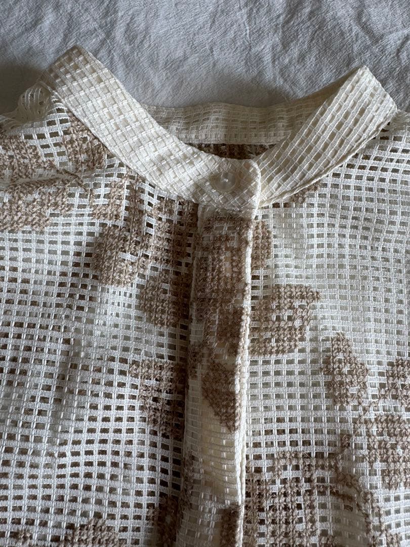 AMERI MEDI CROSS STITCH LIKE SHIRT アイボリー - メルカリ
