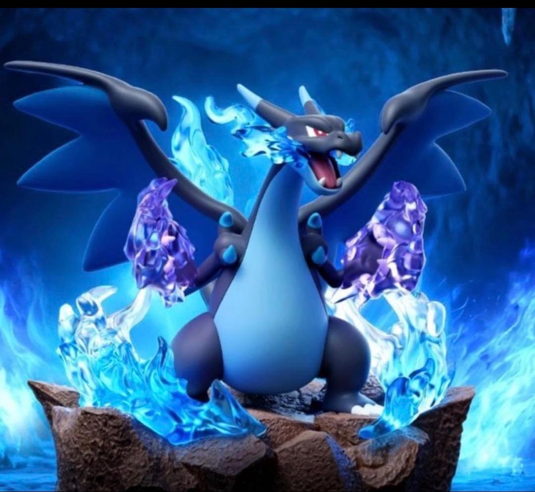 メガリザードンX フィギュア 炎のエフェクト付き LEDライト付き 新品