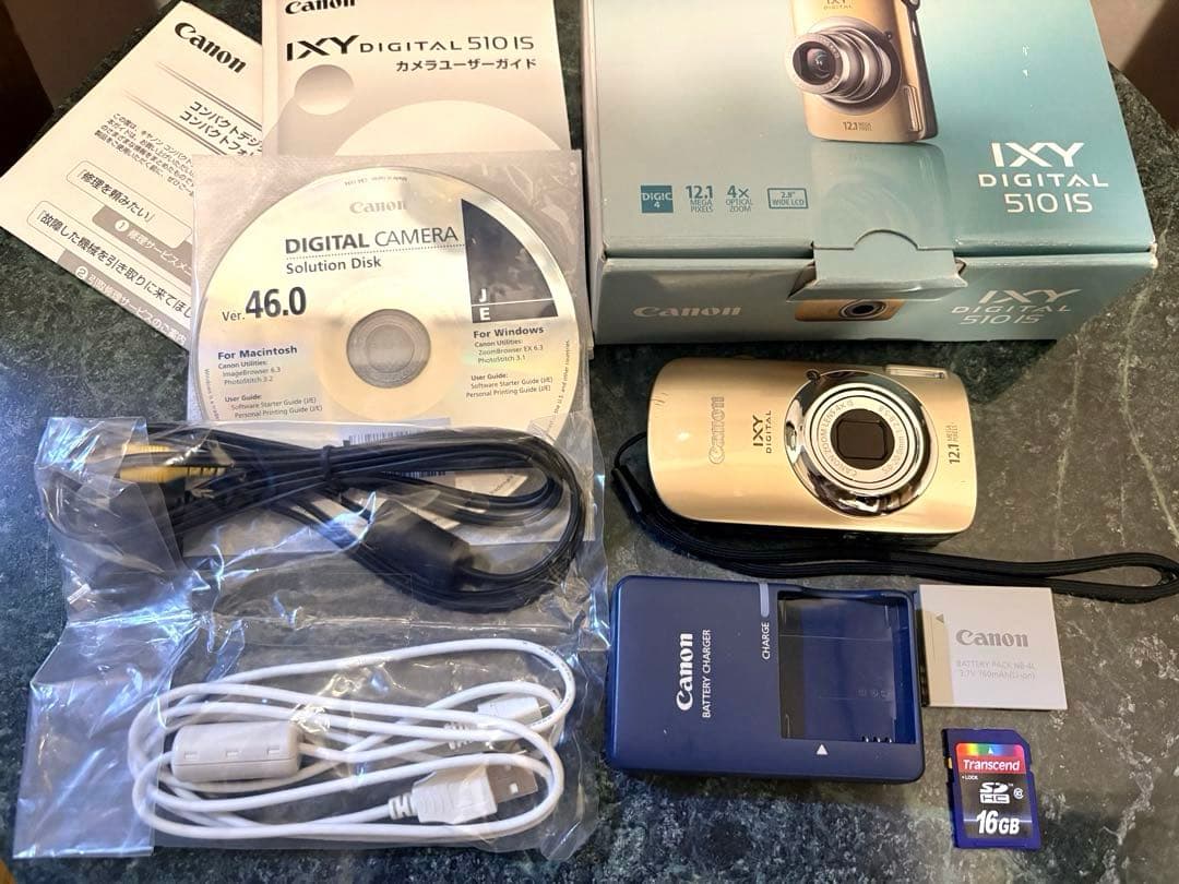 ♡専用♡ CanonIXY DIGITAL510 IS GOLD / 16GSD Canon IXY DIGITAL 510 IS Gold With 4GB SDHC Card Digital Camera