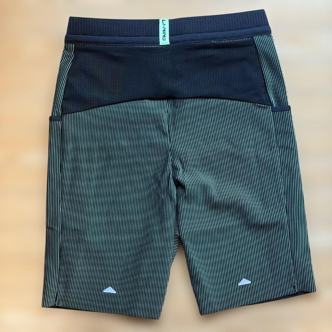 Mサイズ】Li-Ning リーニン ランニングタイツ（黒X緑）