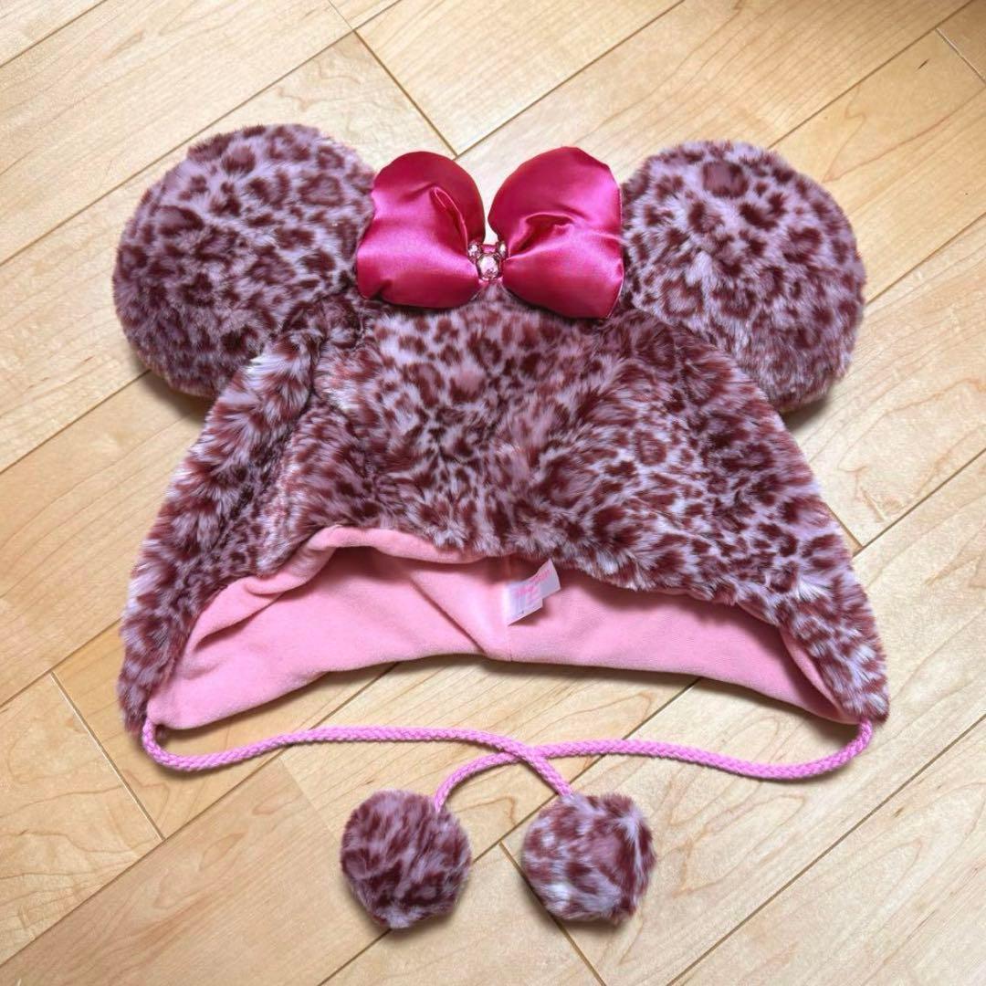 ディズニー ファンキャップ ミニーちゃん ヒョウ柄 豹柄 ピンク