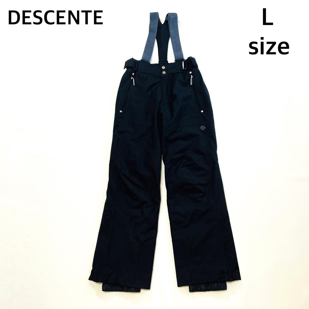 6647【美品】デサント　ビブパンツ　スキーウェア　中綿入り　ヒートナビ　黒 デサント スキー DESCENTE スキー【SKI】3Lハードシェルビブパンツ