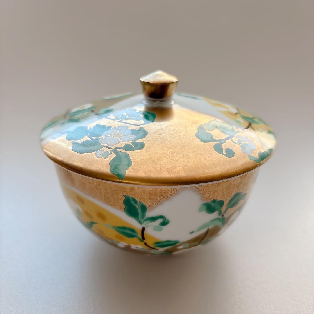 希少　高級煎茶茶碗コレクション　桜庭春来　建仁寺　ちゃ　蓋付 湯呑　歳時記　椿