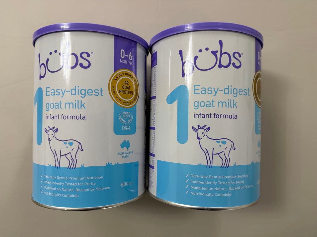 バブス bubs ヤギミルク 800g 2缶セット ステップ1 Bubs（バブズ）ヤギ・ゴートミルク ステップ2（6～12カ月）大缶 800g