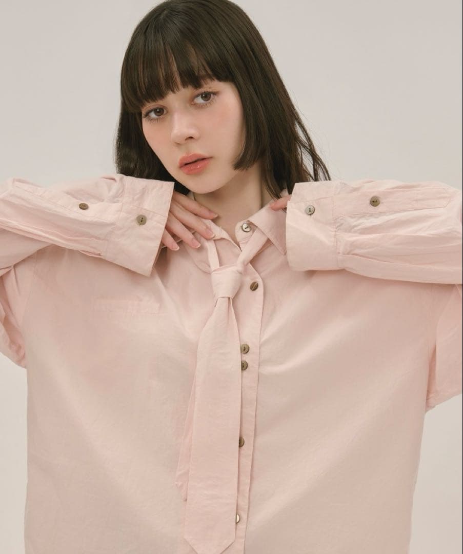 loin nuit】新品未使用ニュアンスボタンタイシャツ (ピンク) - メルカリ