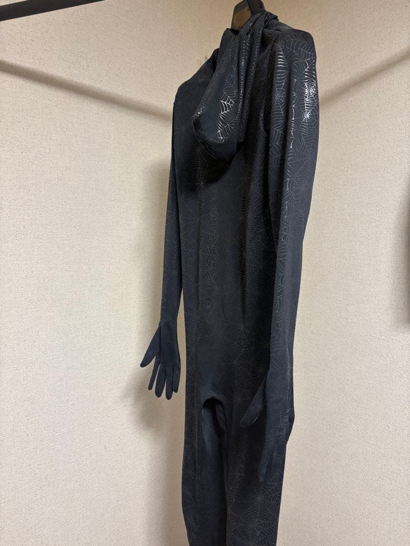 み*ぃ様 アートソン製　ゼンタイ　クモの巣模様　全身タイツ　フード付き