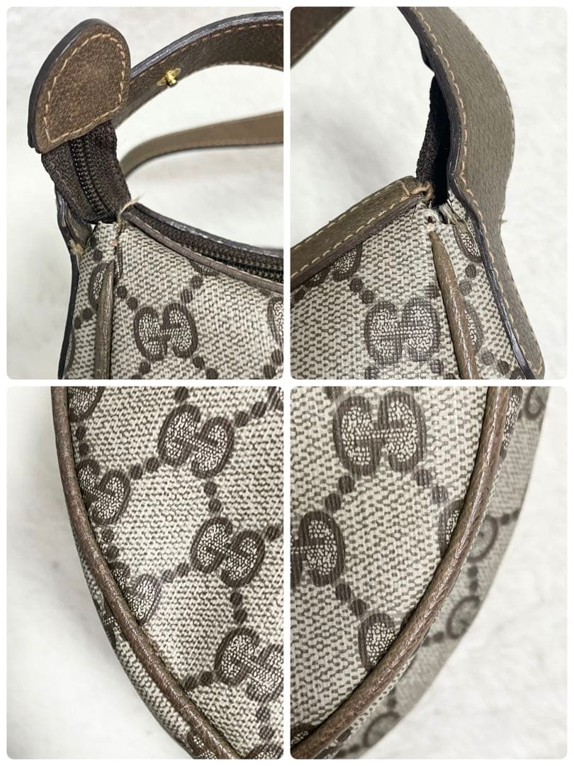 グッチ ショルダーバッグ GG柄 PVC ブラウン インターロッキング レザー