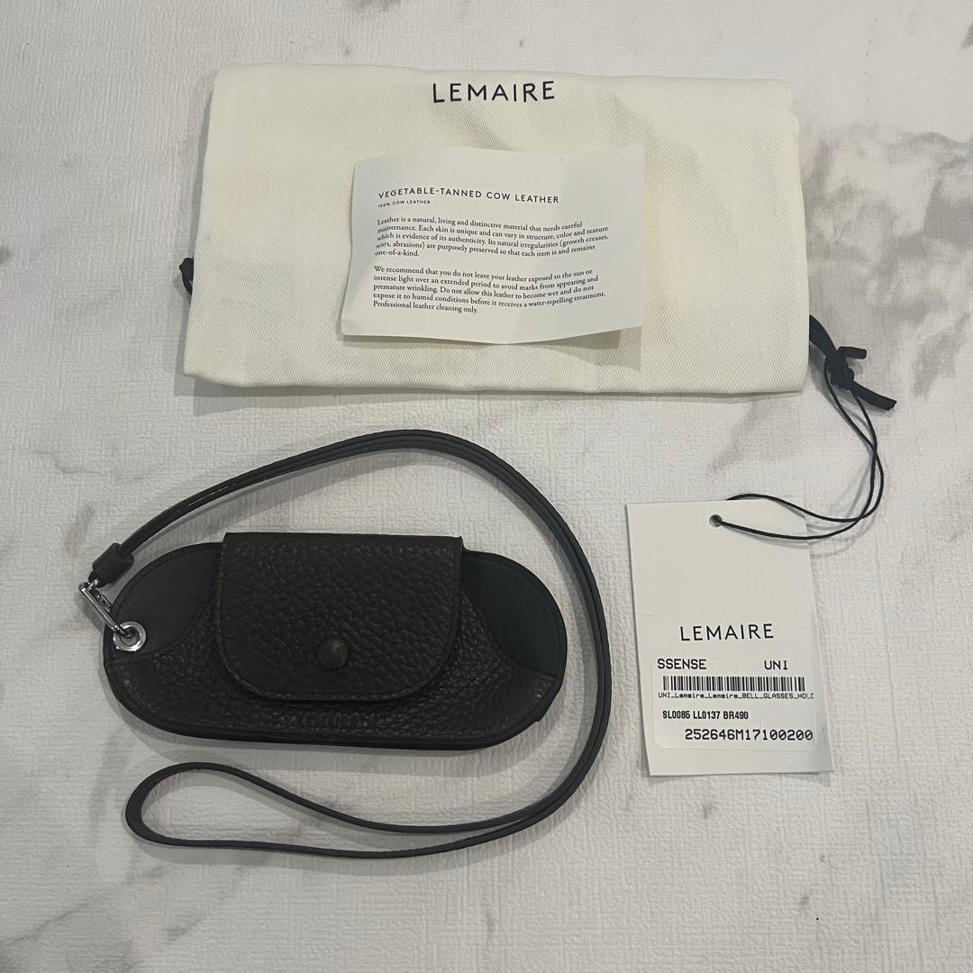 【新品・送料込】LEMAIRE Bell Glasses Holder Bell leather glasses holder in brown - Lemaire | Mytheresa